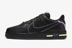 CD4366 001 Nike Women Air Force 1 React Anthracite Violet Star Barely Volt 2020 For Sale 300x201