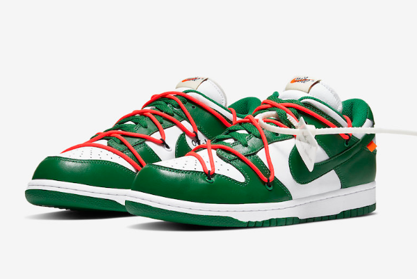 CT0856 100 Off White x Nike Dunk Low White Pine Green 2019 For Sale 2 600x401