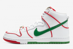 CT6680 100 Paul Rodriguez x Eclipse Nike SB Dunk High Red White Green 2020 For Sale 300x201