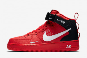 804609 605 Nike Air Force 1 Mid 07 LV8 Red Black White 2020 For Sale 300x200