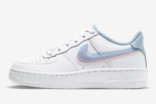 100 Nike Air Force 1 LV8 Double Swoosh White Armory Blue Pink 2020 For ...