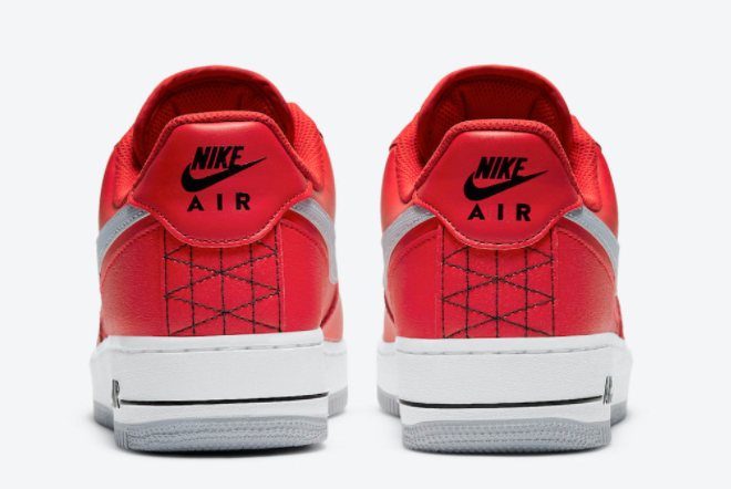 nike air force 1 red and grey