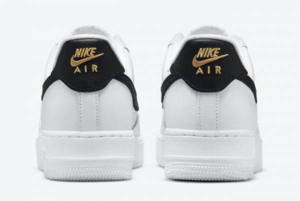 2021 New Arrival Nike Air Force 1 Low White Black Gold CZ0270-102-3