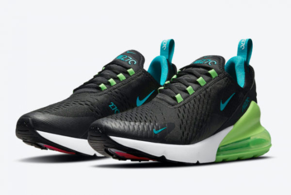Men's Nike Air Max 270 Black/Neon Blue-Green DJ5136-001 New Released-1