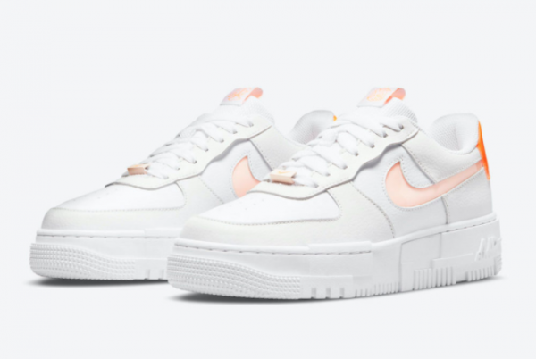 Best Sell Nike Wmns Air Force 1 Pixel White Orange Shoes DM3036-100-1