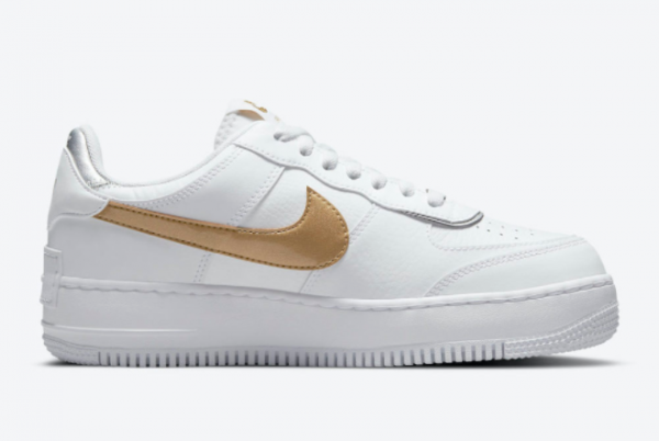 Brand New Nike Air Force 1 Shadow White Gold For Sale DM3064-100-1