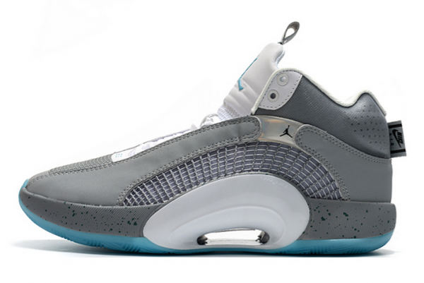 2021 Air Jordan 35 Wolf Grey/White-Blue Shoes For Men