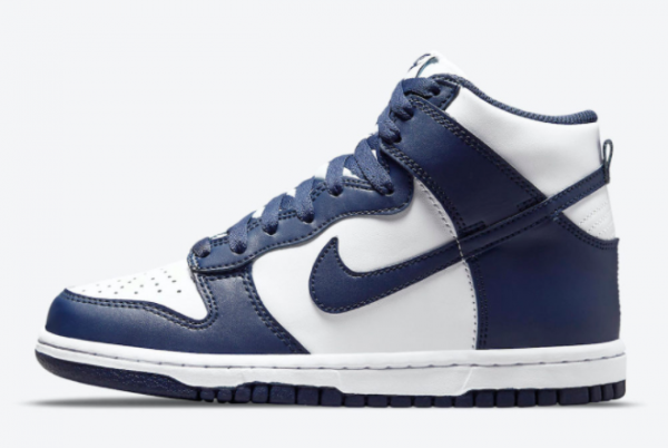 2021 Latest Release Nike Dunk High GS Navy White DB2179-104