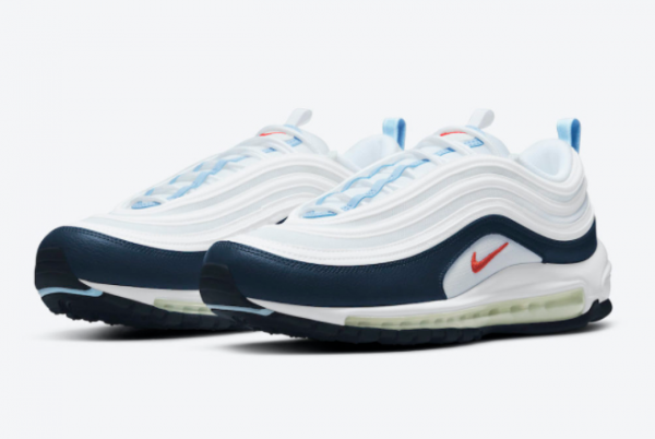 2021 Nike Air Max 97 White/Navy-Red DM2824-100 For Sale Online-1