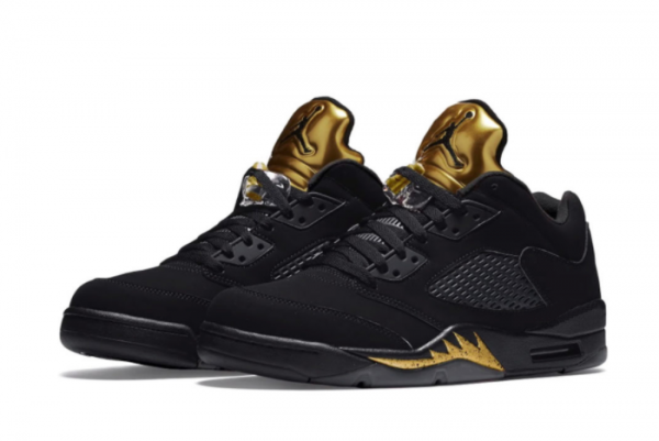 Air Jordan 5 Low Black/Metallic Gold Basketball Sneakers For Sale