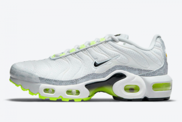 Brand New Nike Air Max Plus GS White Grey Volt CD0609-015 On Sale