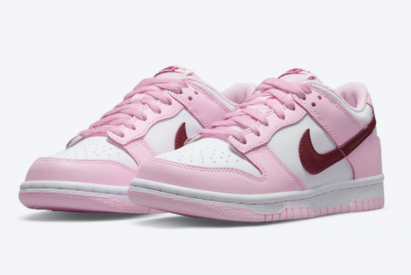 brand new shield nike dunk low gs valentines day white pink red cw1590 601 2 600x402