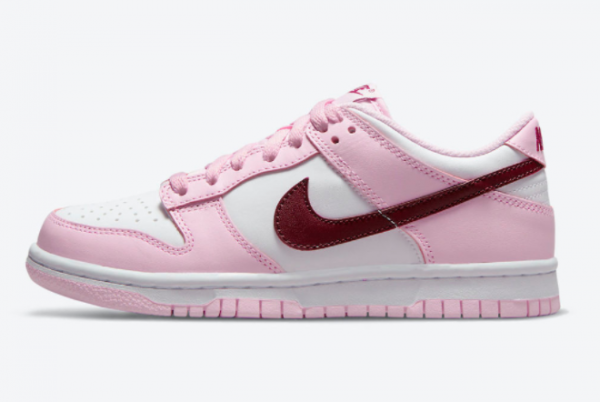 brand new shield nike dunk low gs valentines day white pink red cw1590 601 600x402