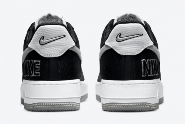 Latest Release Nike Air Force 1 EMB Black Silver CT2301-001-3