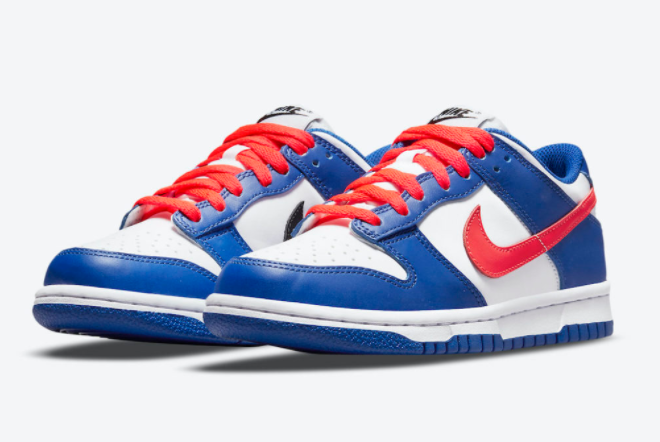 Newest Nike Dunk Low GS Royal Red CW1590-104
