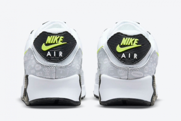 New Nike Air Max 90 White Volt Black DB0625-100 Running Shoes-3