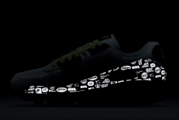 New Nike Air Max 90 White Volt Black DB0625-100 Running Shoes-4