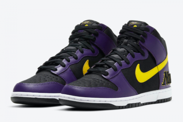 Nike Dunk High EMB Lakers Cheap For Sale DH0642-001-2