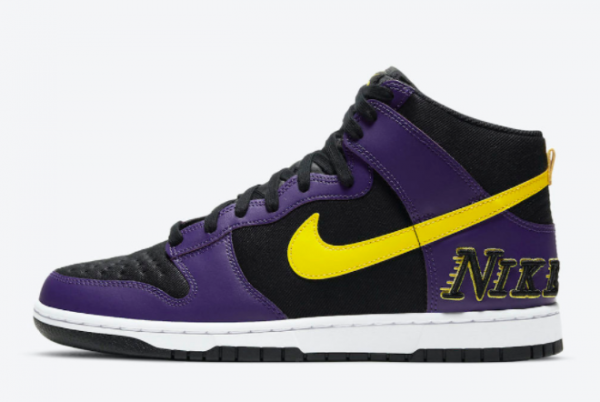 Nike Dunk High EMB Lakers Cheap For Sale DH0642-001