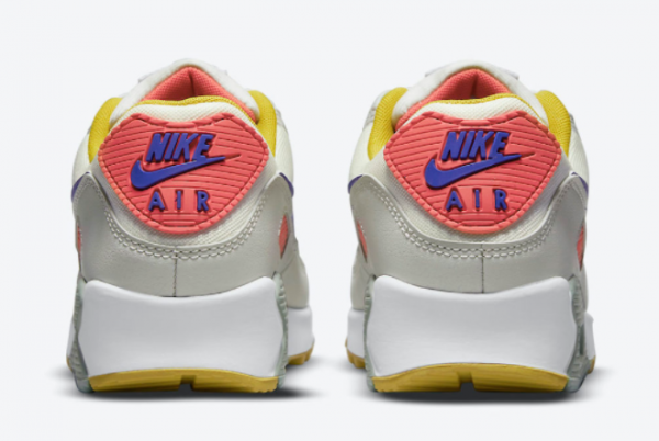 2021 Nike Air Max 90 White Yellow-Purple-Pink DA8726-100 Sneakers For Sale-3