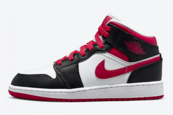 New Air Jordan 1 Mid GS White Black Red 2021 For Sale 554725-016