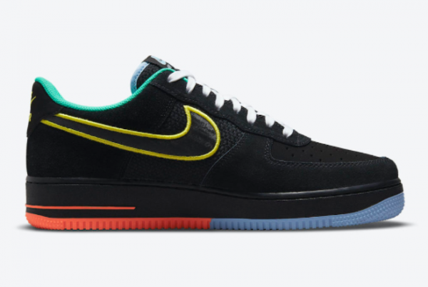 New Nike Air Force 1 Low Black/Yellow/Red/Blue/Green 2021 For Sale DM9051-001-1