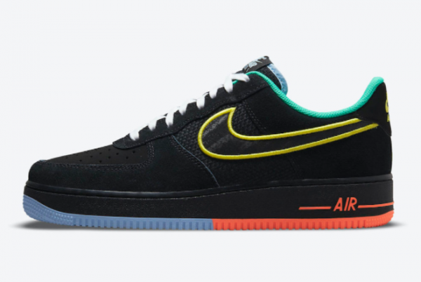 New Nike Air Force 1 Low Black/Yellow/Red/Blue/Green 2021 For Sale DM9051-001