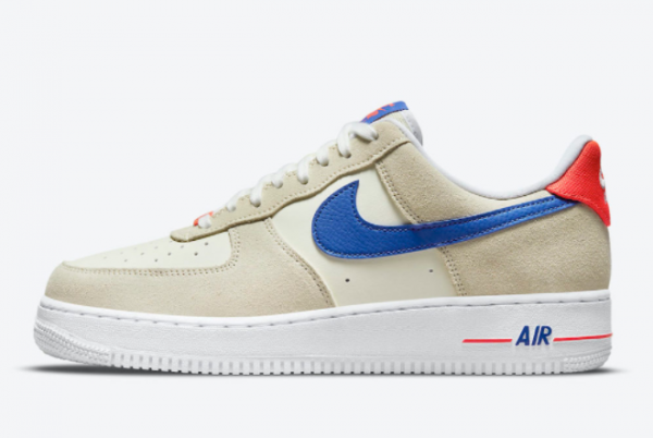 New Nike Air Force 1 Low USA Sail Blue-Red 2021 For Sale DM8314-100