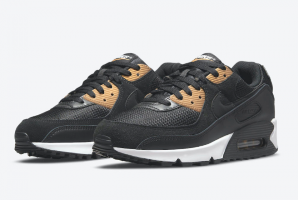 New Nike Air Max 90 Black Gold 2021 For Sale DM7557-001-1