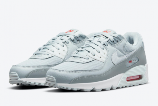 New Nike Air Max 90 Grey Red DM9102-001 For Sale-2