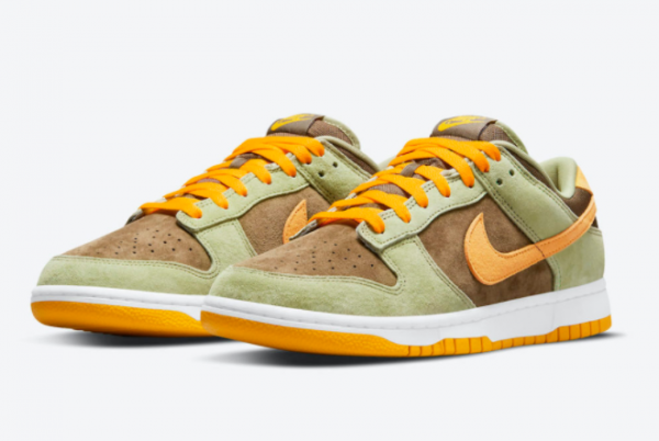 New Nike Dunk Low Dusty Olive/Pro Gold 2021 For Sale DH5360-300-2