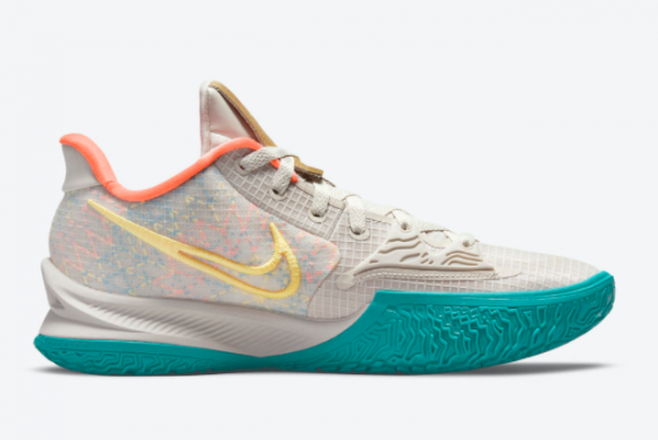 New Nike Kyrie Low 4 N7 Natural/Yellow-Teal 2021 For Sale CW3985-005 -1