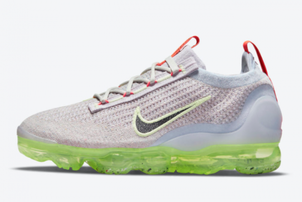 New Nike Vapormax Flyknit 2021 Grey Neon For Sale DC4112-003