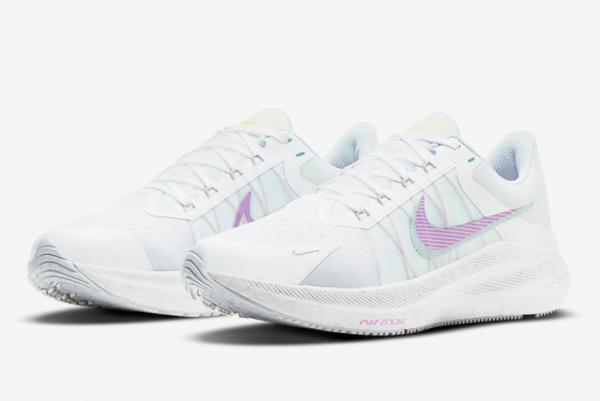 New Nike Winflo 8 White/Football Grey/Violet Shock/Infinite Lilac 2021 For Sale CW3421-102-2