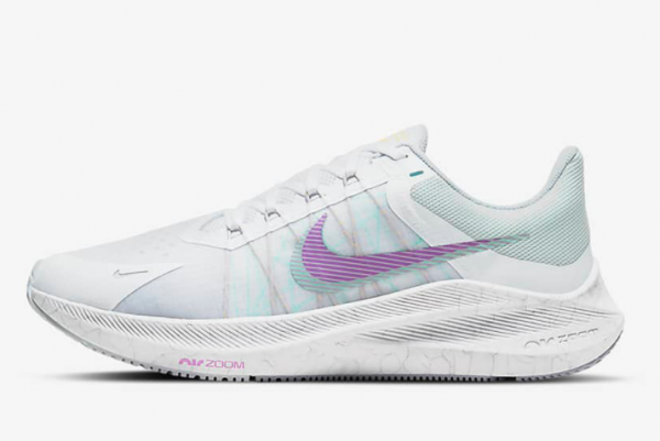 New Nike Winflo 8 White/Football Grey/Violet Shock/Infinite Lilac 2021 For Sale CW3421-102