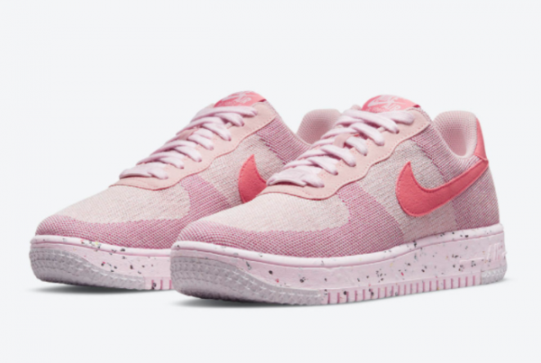 New Nike Wmns Air Force 1 Crater Flyknit Pink 2021 For Sale DC7273-600 -1