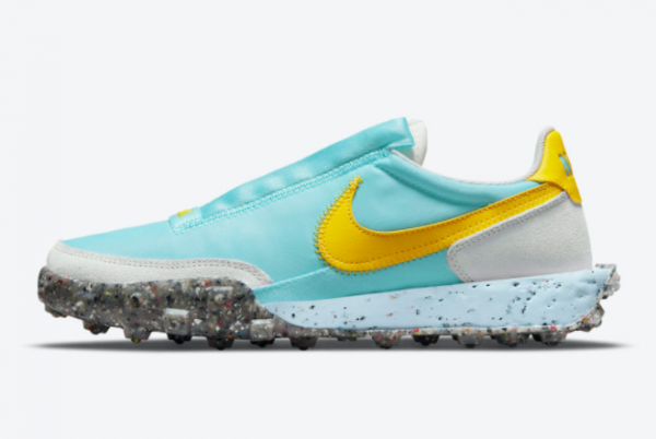 New Nike Wmns Waffle Racer Crater Bleached Aqua 2021 For Sale CT1983-104