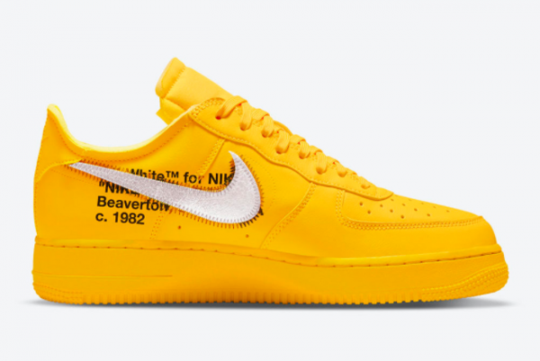 New Off-White x Nike Air Force 1 Low University Gold/Metallic Silver 2021 For Sale DD1876-700-1
