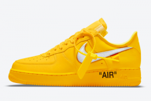 New Off-White x Nike Air Force 1 Low University Gold/Metallic Silver 2021 For Sale DD1876-700
