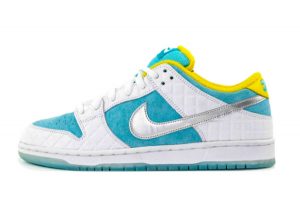 Cheap FTC x Nike chair SB Dunk Low White Lagoon Pulse-Metallic Silver-Speed Yellow 2021 For Sale DH7687-400