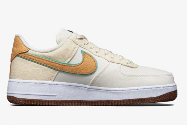 Cheap Nike Air Force 1 Low Happy Pineapple Coconut Milk Metallic Gold-Green Glow 2021 For Sale CZ1631-100-1
