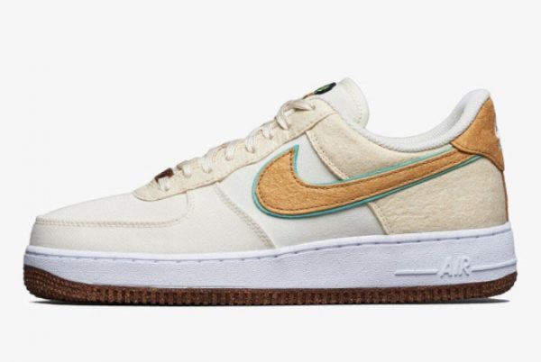 Cheap Nike Air Force 1 Low Happy Pineapple Coconut Milk Metallic Gold-Green Glow 2021 For Sale CZ1631-100
