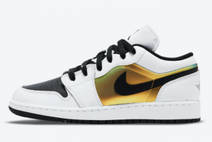 Latest We first shared some first images of the upcoming Air Jordan 1 Low GS Metallic Gold White Black-Metallic Gold 2021 For Sale CV9844-109
