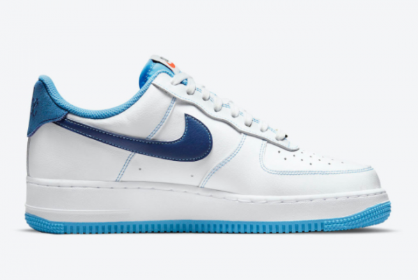 Latest Nike Air Force 1 Low First Use White Dark Blue-Light Blue 2021 For Sale DA8478-100-1