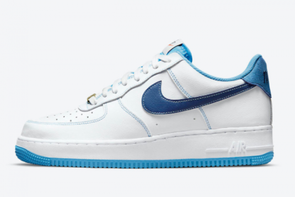 Latest Nike Air Force 1 Low First Use White Dark Blue-Light Blue 2021 For Sale DA8478-100