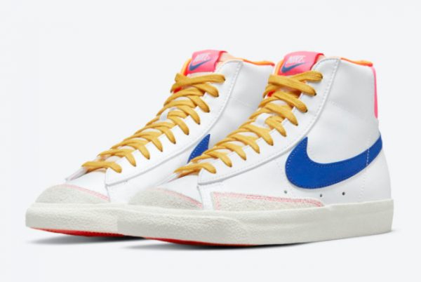 Latest Nike Blazer Mid 77 ACG White Blue-Pink-Gold 2021 For Sale DO1162-100-2