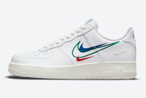 New Nike Air Force 1 Low Multi Swoosh White 2021 For Sale DM9096-101