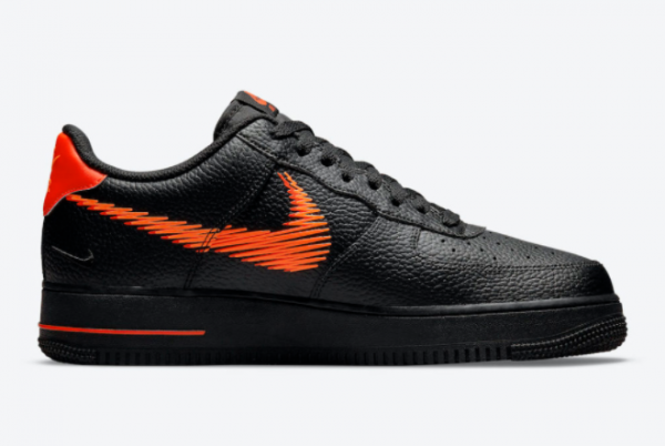 New Nike Air Force 1 Low Zig Zag Black Orange 2021 For Sale DN4928-001-1