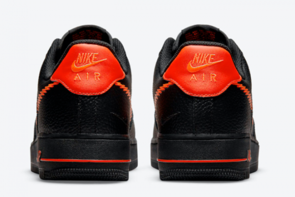 New Nike Air Force 1 Low Zig Zag Black Orange 2021 For Sale DN4928-001-3