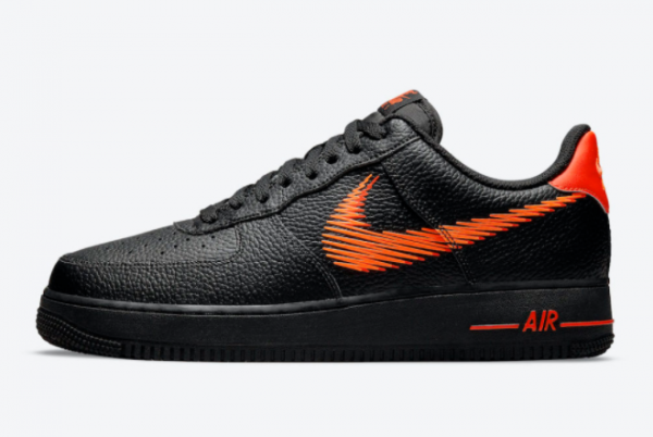 New Nike Air Force 1 Low Zig Zag Black Orange 2021 For Sale DN4928-001